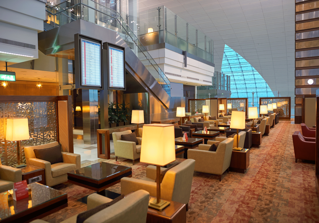 Emirates Business Class Lounge in Dubai International Airport Heorshe via Adobe Stock
