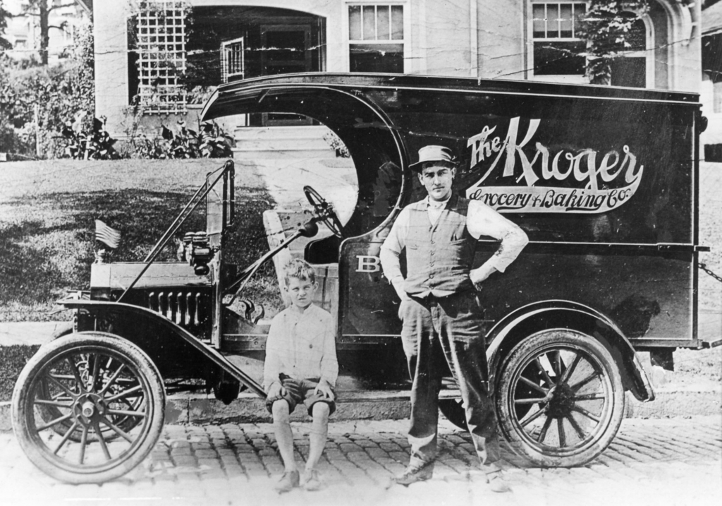 Early Kroger delivery truck. The Kroger Co.